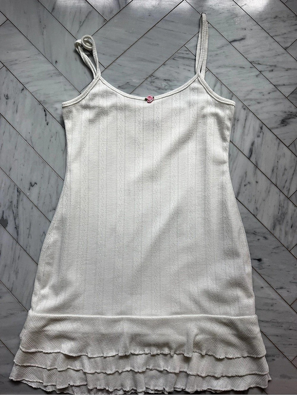 Edikted Ruffle Mini Dress in White